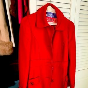 Beautiful Crimson Tulle Peacoat